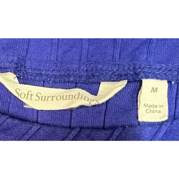 Soft Surroundings Blue Ribbed Cotton Tunic Top Size M - Picture 5 of 9